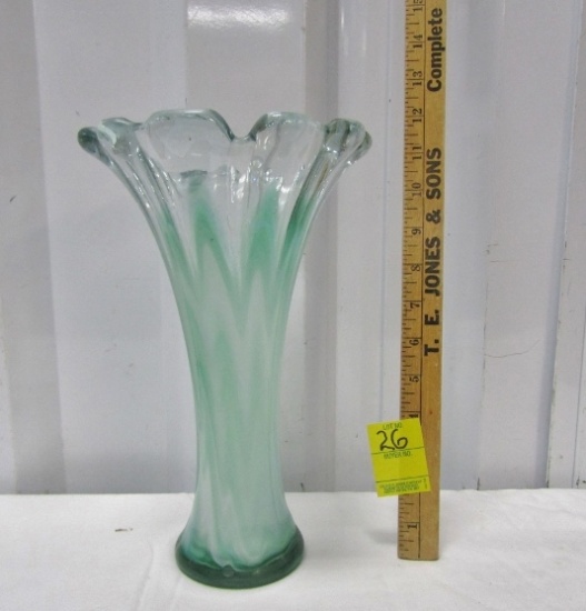 Vtg 11" Blown Art Glass Vase
