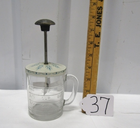 Vtg Hazel Atlas 1 Cup Glass Measuring Cup Food Chopper