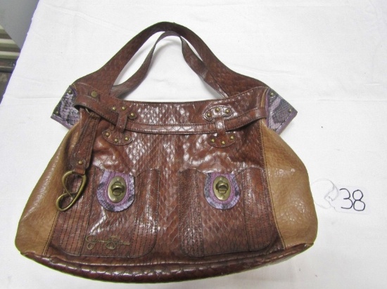 Nice Jessica Simpson Leather W/ Alligator Print Handbag
