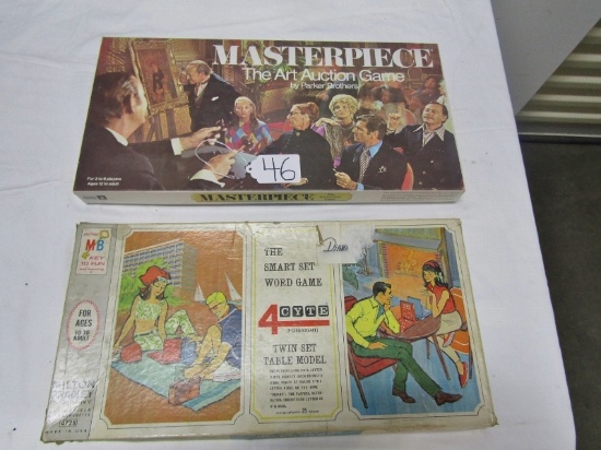2 Vtg Board Games: Masterpiece And The Smart Set Word Game
