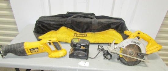 2 Dewalt Cordless 18v Power Tools W/ Storage Bag, Battery And Charger (NO SHIPPING)