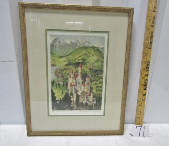 Vtg Signed Painting Matted And Framed In A Gilded Frame