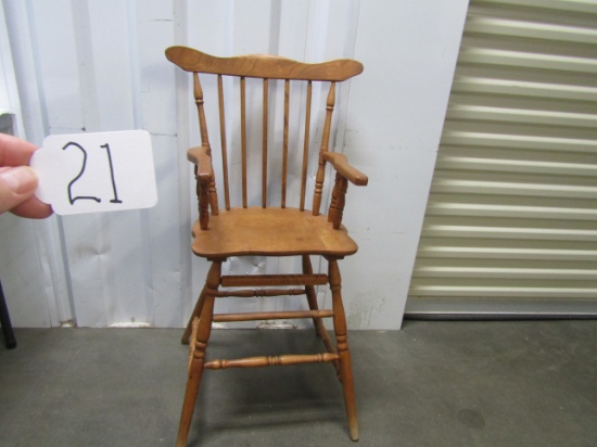 Vtg Solid Wood Child's First Dining Booster Chair (LOCAL PICK UP ONLY)
