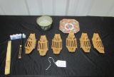 Pottery Noodle / Rice Bowl; Toyo Dish, Chopsticks Holder And 10 Pair Of