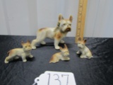 Vtg Mid Century Porcelain Dog Figurines Made In Japan