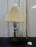 Vtg Brass Table / Desk Lamp W/ Swing Out Arm