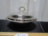Vtg Wm. Rogers Silver Plated Server W/ Lid And Pyrex Glass Insert