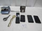 4 Cell Phones, 2 Watches, Polaroid One600 Camera And A Sony Cassette Player