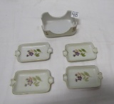 Vtg Mid Century Porcelain Ashtrays And Storage By L And M Japan