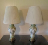 Beautiful Vtg Table Lamps With Light Up Base