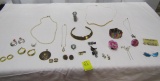 Costume Jewelry Lot: Necklaces, Watch, Earrings, Bracelet, Pendants, Etc