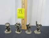 4 Fine Pewter Figures By Avon