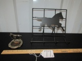 Vtg Occupied Japan Horse Ashtray And A Horse Themed Book Holder