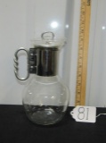 Vtg Corning Glass W/ Stainless Steel Coffee Carafe
