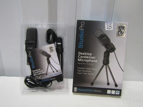 Studio Pro Desktop Condenser Microphone Plug & Play 3.5mm Jack & Tripod Stand