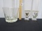 Vtg Etched Lead Crystal Ice Bucket And 2 Libation Glasses W/ Chickens