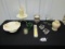 Nice Candle Holders And Candles Lot Including A Green Glass Mikasa
