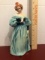 Signed Goebel W. Germany Porcelain Lady in Green Dress w/ Fan #16 285 21