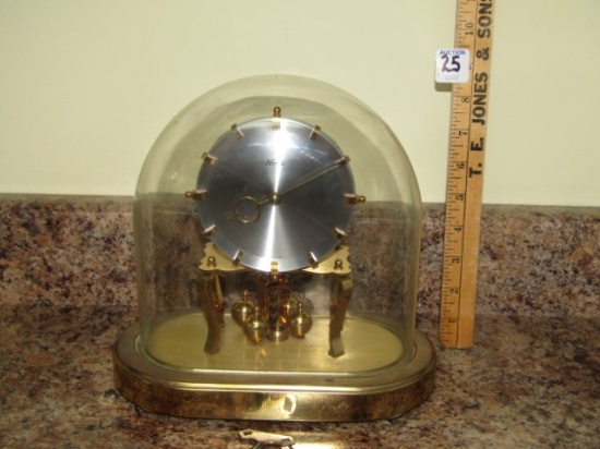 Vtg Kundo Kieninger & Obergfell Brass Oval Anniversary Clock