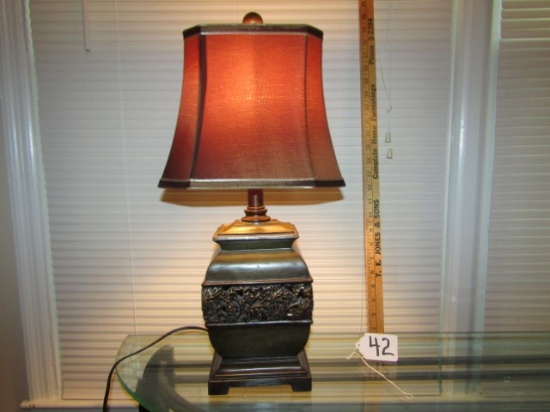 Beautiful Carved Wood Lamp