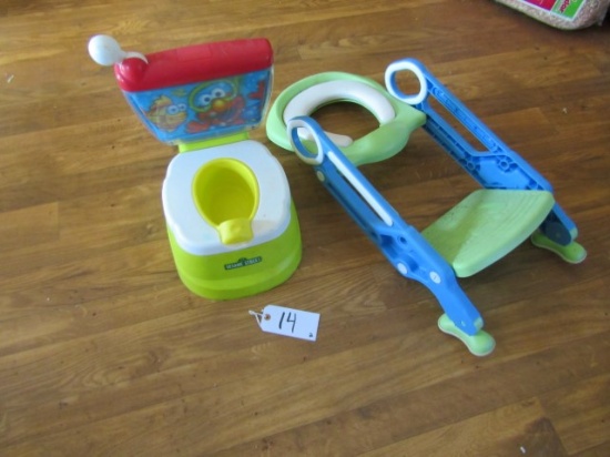 2 Potty Training Seats; Elmo Toilet Makes A Flushing Sound (LOCAL PICK UP ONLY)