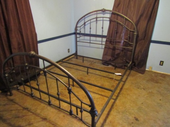 Queen Size Cast Iron Bed W/ Rails And Support Bars (LOCAL PICK UP ONLY)