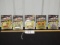 5 N I B Vtg 1989 1:64 Scale Diecast Race Cars W/ Trading Card And Stand