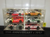 Display Case W/ 6 Darrell Waltrip #17 Western Auto Parts America Diecast Race Cars
