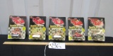 5 N I B Vtg 1991 1:64 Scale Diecast Race Cars W/ Trading Card And Stand