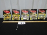 5 N I B Vtg 1992 1:64 Scale Diecast Race Cars W/ Trading Card And Stand