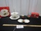2 Tiered Snack Tray, Divided Snack Dish Creamer And Sugar Bowl