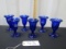 Set Of 6 Cobalt Blue Glass Dessert Pedestal Glasses