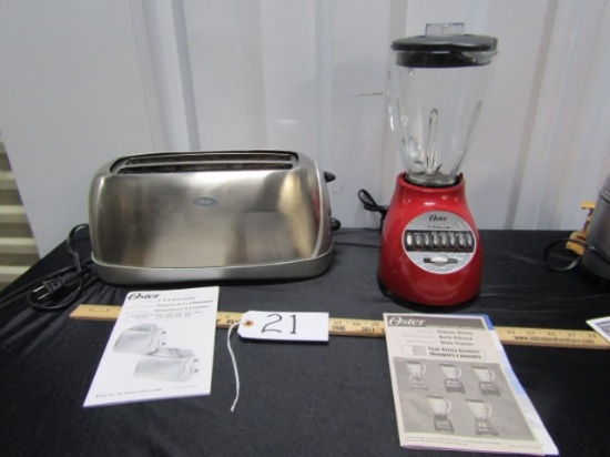 Oster 4 Slice Toaster And A Oster 14 Speed Blender