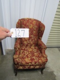 Vtg Upholstered Wingback Parlor Chair (NO SHIPPING)