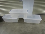 3 Clear Plastic Rubbermaid Storage Tubs (NO SHIPPING)