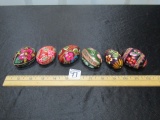 6 Beautiful Handpainted Russian Wood Eggs