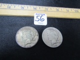 2 Peace Silver Dollars From 1922