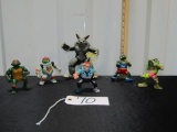 6 Vtg Ninja Turtle Action Figures