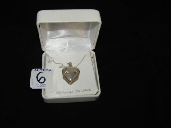 Sterling Silver 3 Way Locket Necklace W/ 24" Chain