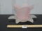 Vtg White And Pink Frosted Glass Tulip Candle Holder
