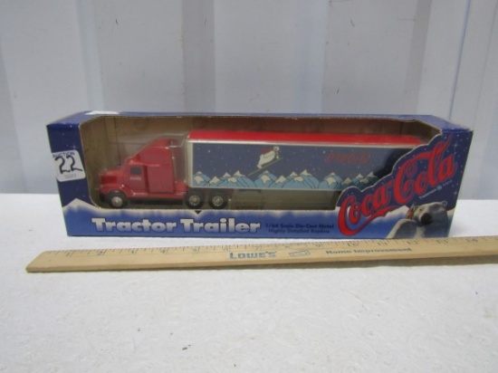 N I B And Vtg 1995 Coca Cola Dies Cast Tractor Trailer Featuring Polar Bears