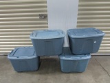 Lot Of 4 Hard Plastic Storage Tubs  (Local Pick Up Only)