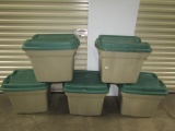 Lot Of 5 Hard Plastic Storage Tubs  (Local Pick Up Only)