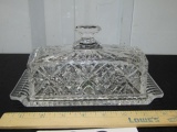 New Shannon Crystal Design Of Ireland Cut Crystal Covered Butter Dish