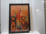 Large Abstract Framed Print  (Local Pick Up Only)