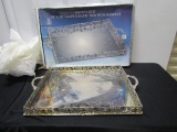 Never Used Silver Plated Grape Gallery Tray W/ Handles By Godinger Silver Art