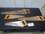 3 Vtg Hand Saws And A Modern Husky Hand Saw  (Local Pick Up Only)