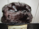 Vtg Ladies Fur Pill Box Hat By Bamberger's