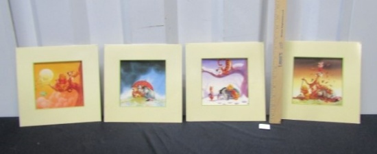 4 Winnie The Pooh Prints Representing Summer, Spring, Winter And Fall