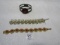 3 Ladies Bracelets, All W/ Amber Color Stones